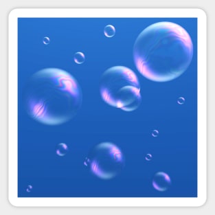 Rainbow Bubbles on Blue Sticker